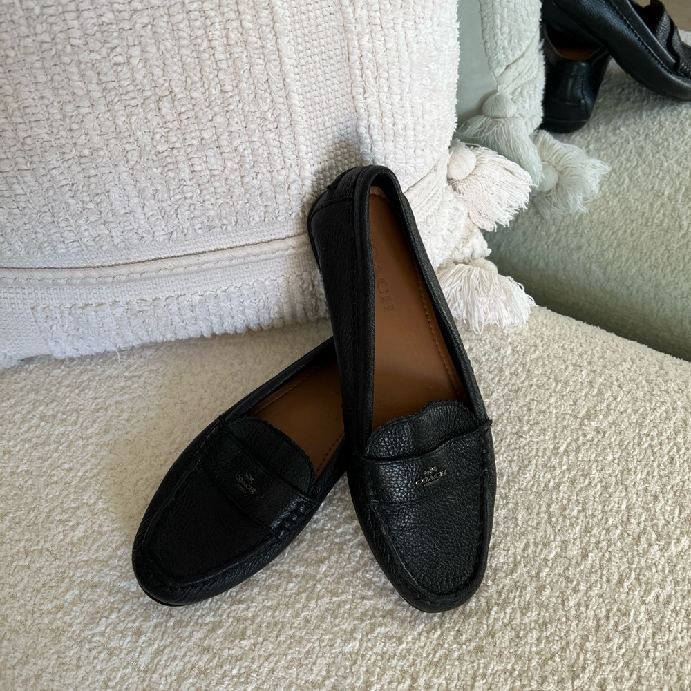 Coach Black Leather Loafers